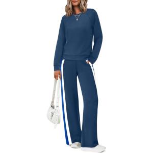 imageXIEERDUO 2 Piece Sets for Women Fall Fashion Must Have Teachers Airport Outfits 2025 Winter Clothing Lounge Sets SweatsuitsCnavy