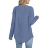 imageXIEERDUO Women Tunic Tops Dressy Casual Long Sleeve Shirts Fall Trendy Waffle Knit Crewneck Curved Hem Fashion Clothing 2025Fnavy Blue