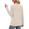 imageXIEERDUO Tunic Sweaters for Women Long Sleeve Shirts Crew Neck Tops with Buttons Fall Fashion Outfits Winter ClothingBeige