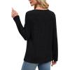 imageXIEERDUO Tunic Sweaters for Women Long Sleeve Shirts Crew Neck Tops with Buttons Fall Fashion Outfits Winter ClothingBlack