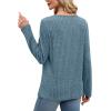 imageXIEERDUO Tunic Sweaters for Women Long Sleeve Shirts Crew Neck Tops with Buttons Fall Fashion Outfits Winter ClothingBlue