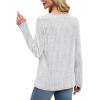 imageXIEERDUO Tunic Sweaters for Women Long Sleeve Shirts Crew Neck Tops with Buttons Fall Fashion Outfits Winter ClothingGrey