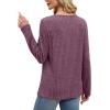 imageXIEERDUO Tunic Sweaters for Women Long Sleeve Shirts Crew Neck Tops with Buttons Fall Fashion Outfits Winter ClothingPurple