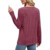 imageXIEERDUO Tunic Sweaters for Women Long Sleeve Shirts Crew Neck Tops with Buttons Fall Fashion Outfits Winter ClothingRed