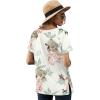 imageXIEERDUO Womens Summer Short Sleeve Tops High Low V Neck Tshirts Loose Tees with Pocket002peony Flower