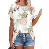 imageXIEERDUO Womens Summer Short Sleeve Tops High Low V Neck Tshirts Loose Tees with Pocket002peony Flower