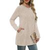 imageXIEERDUO Long Sleeve Shirts for Women Crewneck Tunic Tops Loose Fit Dressy Womens Sweaters with Pockets Fall Fashion 2025Apricot