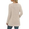 imageXIEERDUO Long Sleeve Shirts for Women Crewneck Tunic Tops Loose Fit Dressy Womens Sweaters with Pockets Fall Fashion 2025Apricot