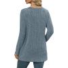 imageXIEERDUO Long Sleeve Shirts for Women Crewneck Tunic Tops Loose Fit Dressy Womens Sweaters with Pockets Fall Fashion 2025Blue