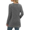 imageXIEERDUO Long Sleeve Shirts for Women Crewneck Tunic Tops Loose Fit Dressy Womens Sweaters with Pockets Fall Fashion 2025Dark Gray