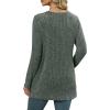 imageXIEERDUO Long Sleeve Shirts for Women Crewneck Tunic Tops Loose Fit Dressy Womens Sweaters with Pockets Fall Fashion 2025Green