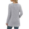 imageXIEERDUO Long Sleeve Shirts for Women Crewneck Tunic Tops Loose Fit Dressy Womens Sweaters with Pockets Fall Fashion 2025Light Gray