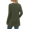 imageXIEERDUO Long Sleeve Shirts for Women Crewneck Tunic Tops Loose Fit Dressy Womens Sweaters with Pockets Fall Fashion 2025Olive Army Green
