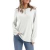 imageXIEERDUO Thermal Long Sleeve Shirts for Women Henley Fall Womens Tops Dressy Casual Winter Clothes S3XlWhite
