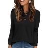 imageXIEERDUO Thermal Long Sleeve Shirts for Women Henley Fall Womens Tops Dressy Casual Winter Clothes S3XlBlack
