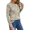 imageXIEERDUO Long Sleeve Shirts for Women Casual Crew Neck Basic Fall Tops Loose Fit ComfyD Black Print