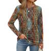 imageXIEERDUO Long Sleeve Shirts for Women Casual Crew Neck Basic Fall Tops Loose Fit ComfyD Ethnic Boho