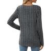 imageXIEERDUO Long Sleeve Shirts for Women Casual Crew Neck Basic Fall Tops Loose Fit ComfyD Striped