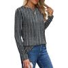 imageXIEERDUO Long Sleeve Shirts for Women Casual Crew Neck Basic Fall Tops Loose Fit ComfyD Striped