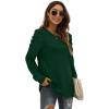 imageXIEERDUO Long Sleeve Shirts for Women Puff Sleeve Tops Pullover Sweaters Fall Fashion Womens Clothing Loose Fit01adark Green