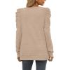 imageXIEERDUO Long Sleeve Shirts for Women Puff Sleeve Tops Pullover Sweaters Fall Fashion Womens Clothing Loose Fit01akhaki