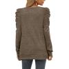imageXIEERDUO Long Sleeve Shirts for Women Puff Sleeve Tops Pullover Sweaters Fall Fashion Womens Clothing Loose Fit04acoffee