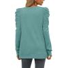 imageXIEERDUO Long Sleeve Shirts for Women Puff Sleeve Tops Pullover Sweaters Fall Fashion Womens Clothing Loose Fit04agreyblue