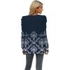 imageXIEERDUO Long Sleeve Shirts for Women Puff Sleeve Tops Pullover Sweaters Fall Fashion Womens Clothing Loose FitZ Floral Navy