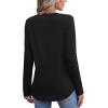 imageXIEERDUO Womens Pleated Tunic Tops Fall Long Sleeve Blouses Fashion Curved Hem Shirts Dressy Casual S3XLA Black