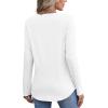 imageXIEERDUO Womens Pleated Tunic Tops Fall Long Sleeve Blouses Fashion Curved Hem Shirts Dressy Casual S3XLA White