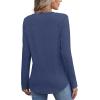 imageXIEERDUO Womens Pleated Tunic Tops Fall Long Sleeve Blouses Fashion Curved Hem Shirts Dressy Casual S3XLBlue