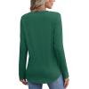 imageXIEERDUO Womens Pleated Tunic Tops Fall Long Sleeve Blouses Fashion Curved Hem Shirts Dressy Casual S3XLDeep Green
