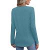 imageXIEERDUO Womens Pleated Tunic Tops Fall Long Sleeve Blouses Fashion Curved Hem Shirts Dressy Casual S3XLTurquoise