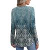 imageXIEERDUO Womens Pleated Tunic Tops Fall Long Sleeve Blouses Fashion Curved Hem Shirts Dressy Casual S3XLZ Blue Floral