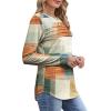 imageXIEERDUO Womens Pleated Tunic Tops Fall Long Sleeve Blouses Fashion Curved Hem Shirts Dressy Casual S3XLZ Plaid