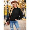 imageXIEERDUO Womens Sweaters Pullover Knit Sweater Turtleneck Long Sleeve Shirts Fall Fashion 2025Black