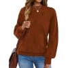 imageXIEERDUO Womens Sweaters Pullover Knit Sweater Turtleneck Long Sleeve Shirts Fall Fashion 2025Caramel