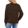 imageXIEERDUO Womens Sweaters Pullover Knit Sweater Turtleneck Long Sleeve Shirts Fall Fashion 2025Coffee