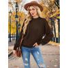imageXIEERDUO Womens Sweaters Pullover Knit Sweater Turtleneck Long Sleeve Shirts Fall Fashion 2025Coffee