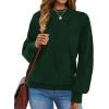 imageXIEERDUO Womens Sweaters Pullover Knit Sweater Turtleneck Long Sleeve Shirts Fall Fashion 2025Green