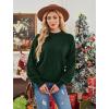 imageXIEERDUO Womens Sweaters Pullover Knit Sweater Turtleneck Long Sleeve Shirts Fall Fashion 2025Green
