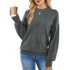 imageXIEERDUO Womens Sweaters Pullover Knit Sweater Turtleneck Long Sleeve Shirts Fall Fashion 2025Grey