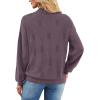 imageXIEERDUO Womens Sweaters Pullover Knit Sweater Turtleneck Long Sleeve Shirts Fall Fashion 2025Purple