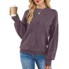 imageXIEERDUO Womens Sweaters Pullover Knit Sweater Turtleneck Long Sleeve Shirts Fall Fashion 2025Purple
