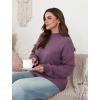 imageXIEERDUO Womens Sweaters Pullover Knit Sweater Turtleneck Long Sleeve Shirts Fall Fashion 2025Purple