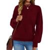 imageXIEERDUO Womens Sweaters Pullover Knit Sweater Turtleneck Long Sleeve Shirts Fall Fashion 2025Red