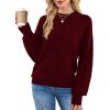 imageXIEERDUO Womens Sweaters Pullover Knit Sweater Turtleneck Long Sleeve Shirts Fall Fashion 2025Red