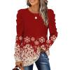 imageXIEERDUO Long Sleeve Shirts for Women Puff Sleeve Tops Pullover Sweaters Fall Fashion Womens Clothing Loose Fit04bsnowflake