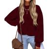 imageXIEERDUO Womens Sweaters Pullover Knit Sweater Turtleneck Long Sleeve Shirts Fall Fashion 2025Red