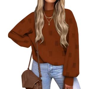 imageXIEERDUO Womens Sweaters Pullover Knit Sweater Turtleneck Long Sleeve Shirts Fall Fashion 2025Caramel